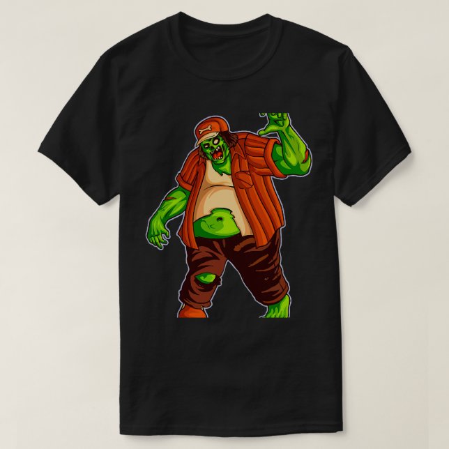 Camiseta Engraçado Grande Zombie Gorda Walker com aquele de (Frente do Design)