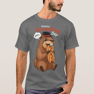 Camiseta Engraçado Groundhog Day Ground Hog Hotdog