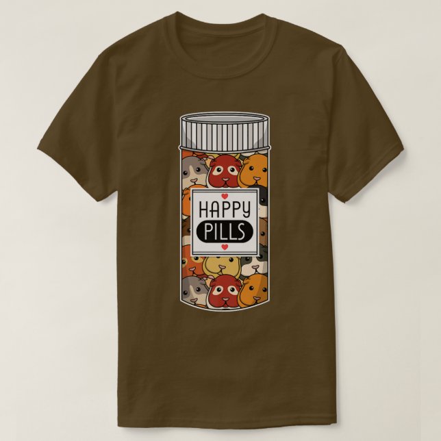 Camiseta Engraçado Guiné Porco Feliz Medo Mulheres Crianças (Frente do Design)