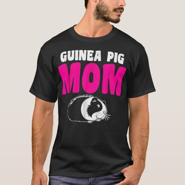 Camiseta Engraçado Guiné Porco Mãe Bonita Presente (Frente)