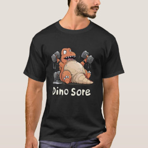 Camiseta Engraçado Gym Dino Sore Bonita Malhação de Workout