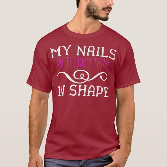 Camiseta Engraçado Gym Meme Shirt Minhas Unhas Só Estão (Frente)