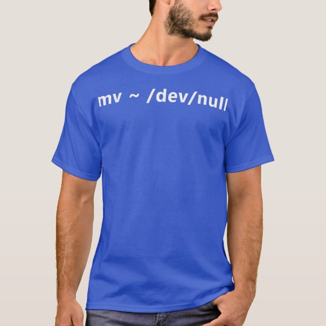 Camiseta Engraçado Hacker Humor mv dev nulo Linu (Frente)