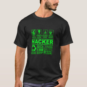 Camiseta Engraçado Hacker Orgânico Composição Que Hackeava 