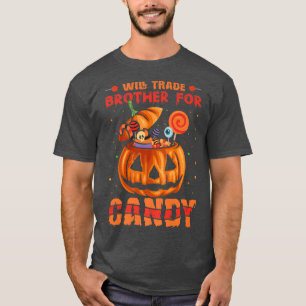 Camiseta Engraçado Halloween TROCARÁ IRMÃO PARA CANDÊ