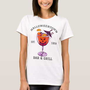 Camiseta Engraçado Halloweentown Bar e Figurino de Grill Bo