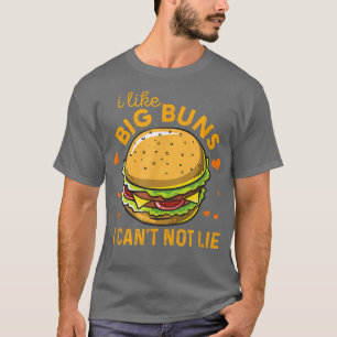 Camiseta Engraçado Hamburger Eu Gosto De Big Buns Não Posso
