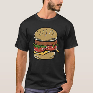 Camiseta Engraçado Hamburger Para Crianças Mulheres Cheeseb