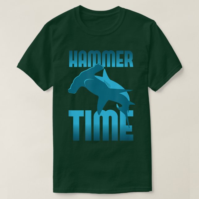 Camiseta Engraçado, Hammer Time Hammerhead Shark (Frente do Design)