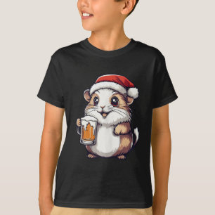 Camiseta Engraçado Hamster De Natal Com BD