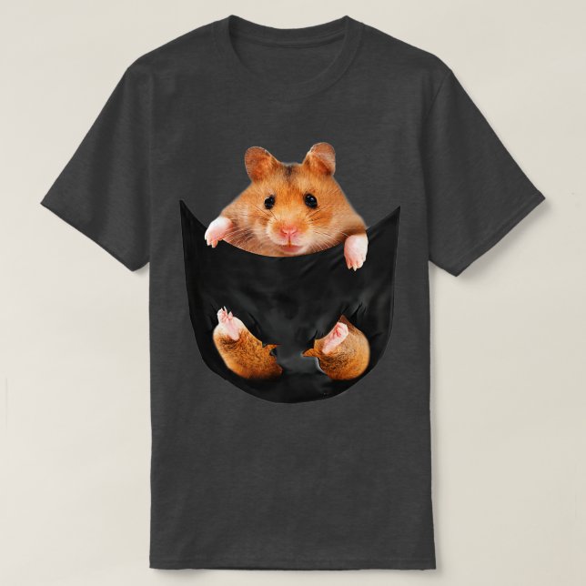 Camiseta Engraçado Hamster em sua "Cuta de Bolso" para Hams (Frente do Design)