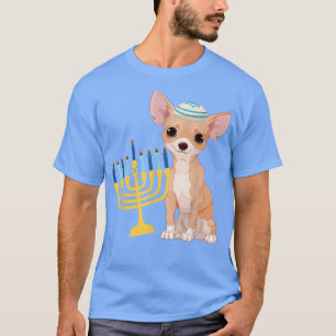 Camiseta Engraçado Hanukkah Chanukah Chihuahua Dog Menora
