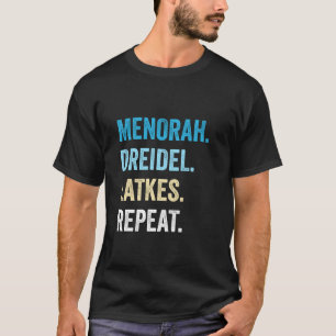 Camiseta Engraçado Hanukkah Menorah Dreidel trava judeus re