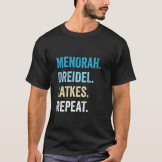 Camiseta Engraçado Hanukkah Menorah Dreidel trava judeus re