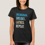 Camiseta Engraçado Hanukkah Menorah Dreidel trava judeus re<br><div class="desc">Engraçado Hanukkah Menorah Dreidel trava repito o judeu Chanukah</div>