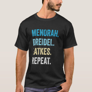 Camiseta Engraçado Hanukkah Menorah Dreidel trava judeus re