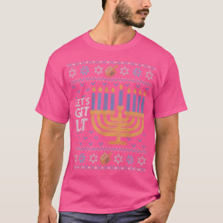Camiseta Engraçado Hanukkah Ugly Sweater, Presente Judeu, V