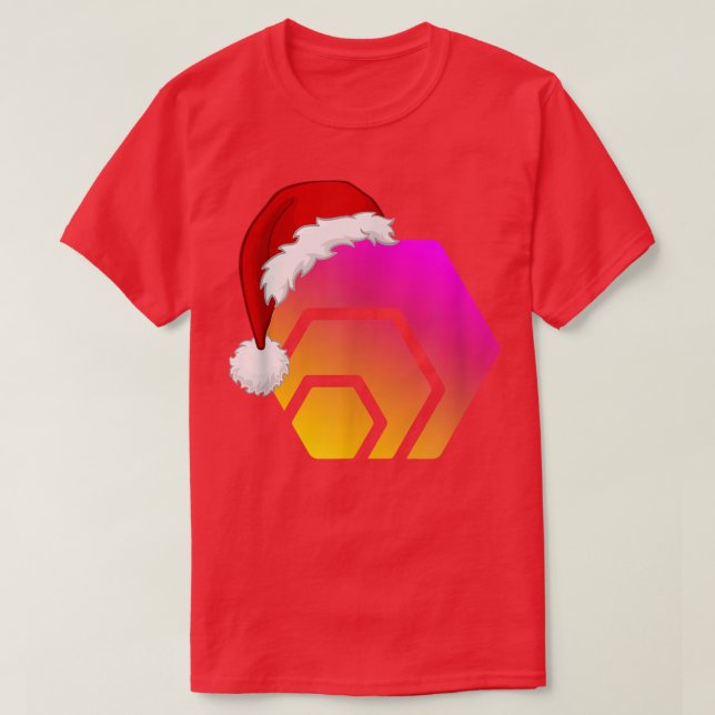 Camiseta Engraçado HEX Crypto e Chapéu de Natal, HEX Engraç (Frente do Design)