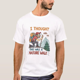 Camiseta Engraçado Hiker Exausto Cartoon Caminhando Piada d