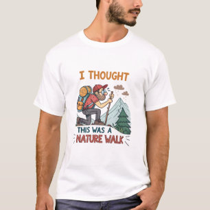 Camiseta Engraçado Hiker Exausto Cartoon Caminhando Piada d