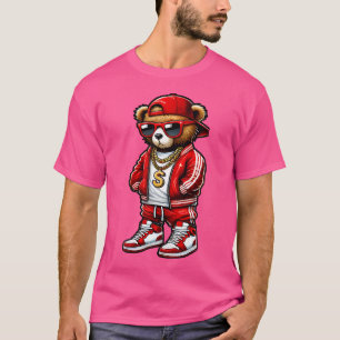 Camiseta Engraçado Hip Hop Teddy Bear 90S Grafite Art Rap L