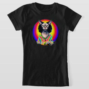 Camiseta Engraçado Hippie Sphynx Cat