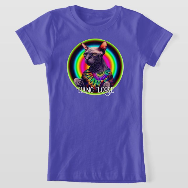 Camiseta Engraçado Hippie Sphynx Cat (Postura )