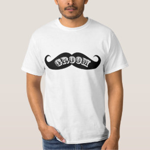 Camiseta Engraçado Hipster Groom Mustache