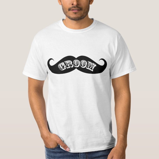 Camiseta Engraçado Hipster Groom Mustache (Frente)