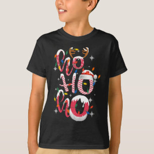 Camiseta Engraçado Ho-Ho Candy Natal Luz Santa Hat Gi