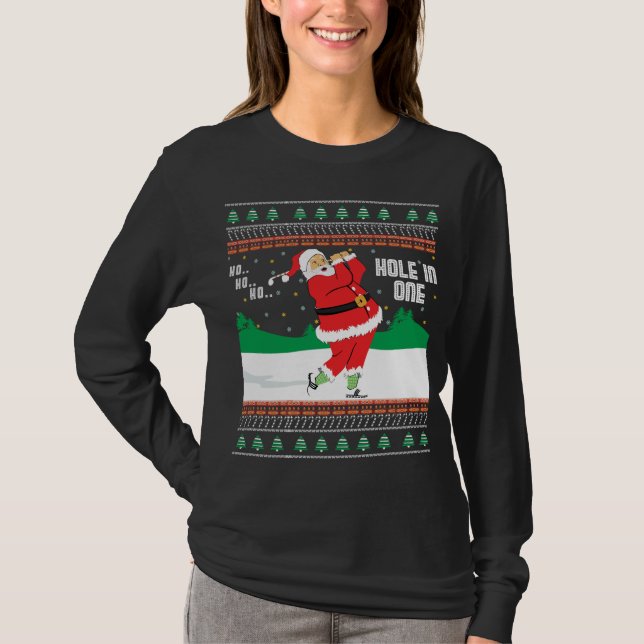 Camiseta Engraçado Ho Ho Ho Papais noeis Feios Golfe Sweet  (Frente)