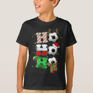 Camiseta Engraçado Hoccer Bola Xmas Árvore Luzes de Natal P