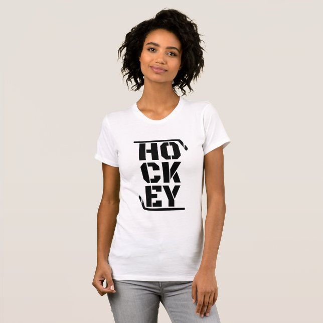 Camiseta Engraçado Hockey (Frente Completa)