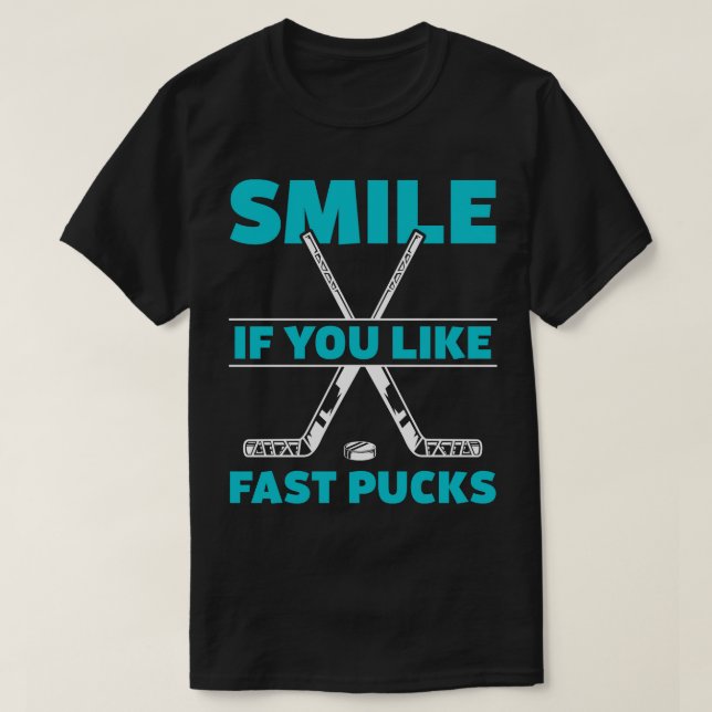 Camiseta Engraçado Hockey Goalie Fust Pucks (Frente do Design)