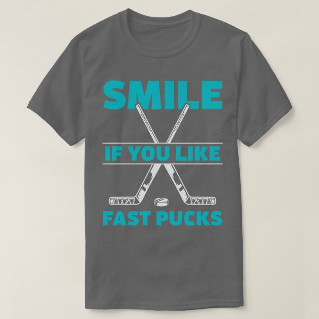 Camiseta Engraçado Hockey Goalie Fust Pucks (Frente do Design)