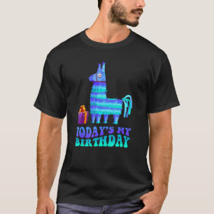 Camiseta Engraçado Hoje é Meu Aniversário Llama Festa de An