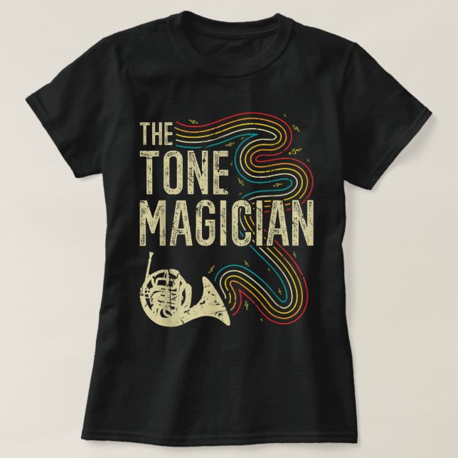 Camiseta Engraçado Horn Francês, Tone Maggie Hornist Horn P (Frente do Design)