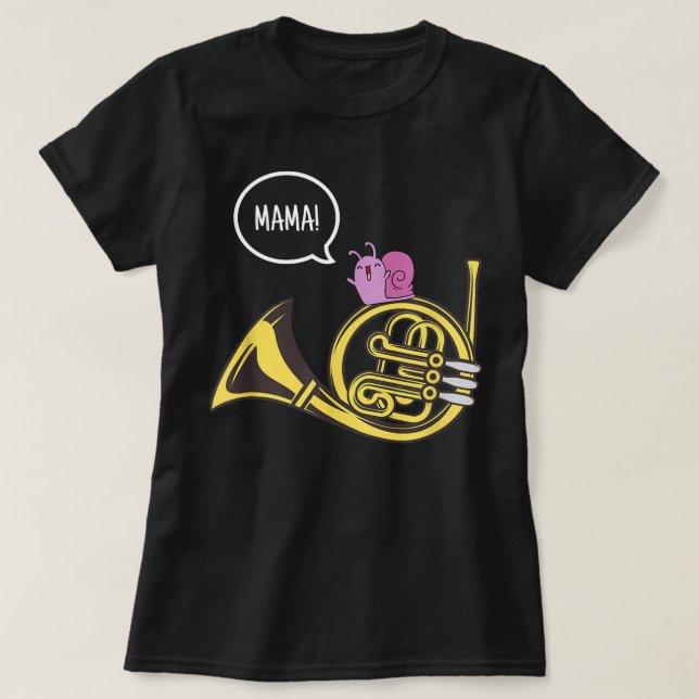 Camiseta Engraçado Horn Mama Snail Music Banda Gift3 (Frente do Design)