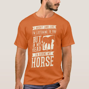Camiseta Engraçado Horseback Andando Presente Equestre