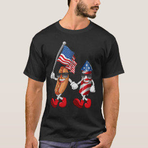 Camiseta Engraçado Hot Dog Firecracker 4 de julho Merica EU