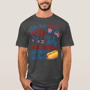 Camiseta Engraçado Hotdog Americano Você Parece O 4º de