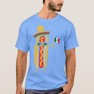 Camiseta Engraçado Hotdog Mexicano Flag Cinco De Mayo Mexic