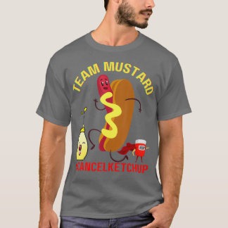 Camiseta Engraçado Hotdog Team Mustard Cancela o Ketchup Ho