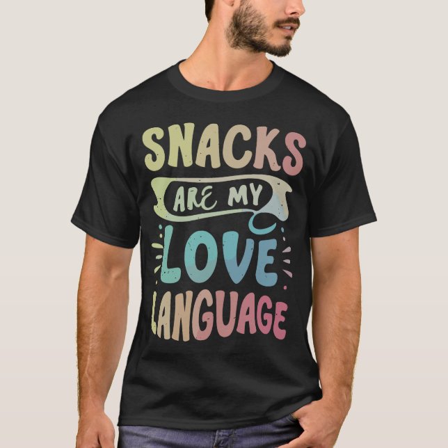 Camiseta Engraçado Humor Engraçado Minha Comida de Linguage (Frente)