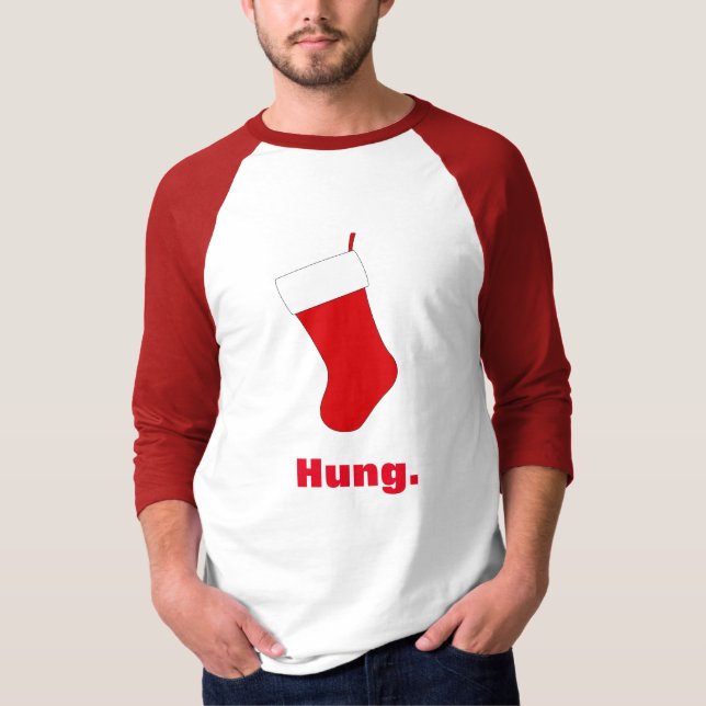 Camiseta Engraçado Hung Parando o Natal (Frente)