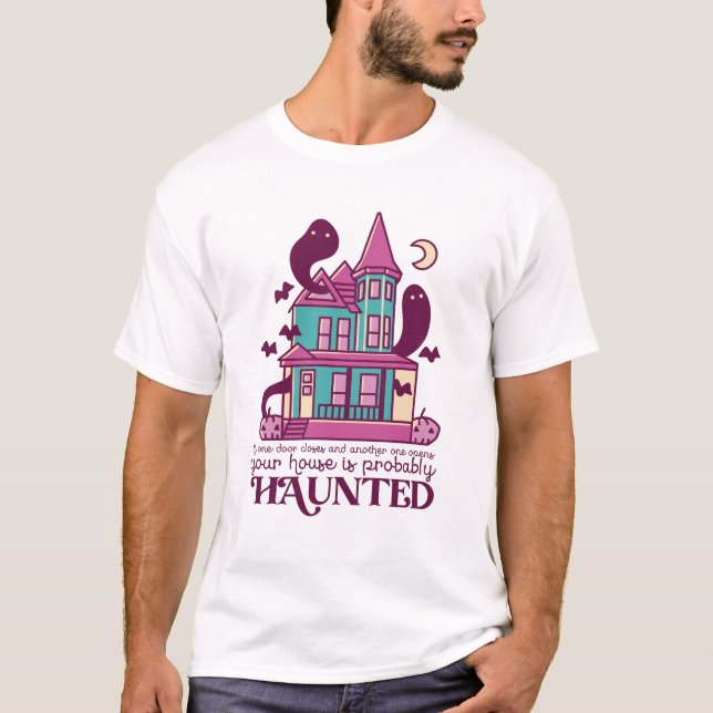 Camiseta Engraçado Hunny House Cita Horror Filme Halloween (Frente)