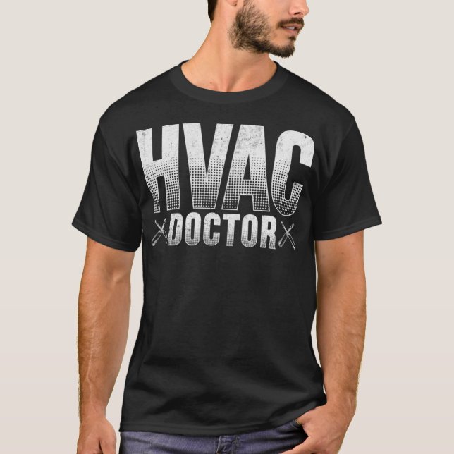 Camiseta Engraçado HVAC Tech Work Refrigeração De Resfriame (Frente)