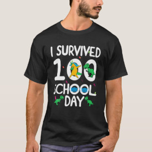 Camiseta Engraçado I-Sobreviveu a 100 Dias Escolares Masca