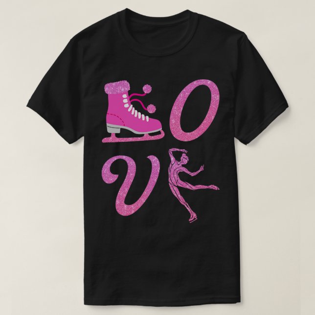 Camiseta Engraçado Ice Sking Skates Esporte (Frente do Design)