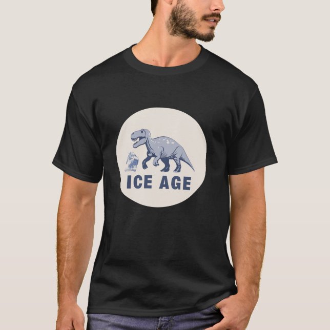Camiseta Engraçado Idade do Gelo e Dinossauros (Frente)